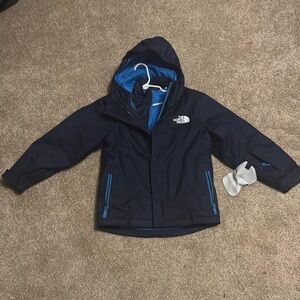 The North Face Dark Blue 3 in 1 Hooded Ski Jacket